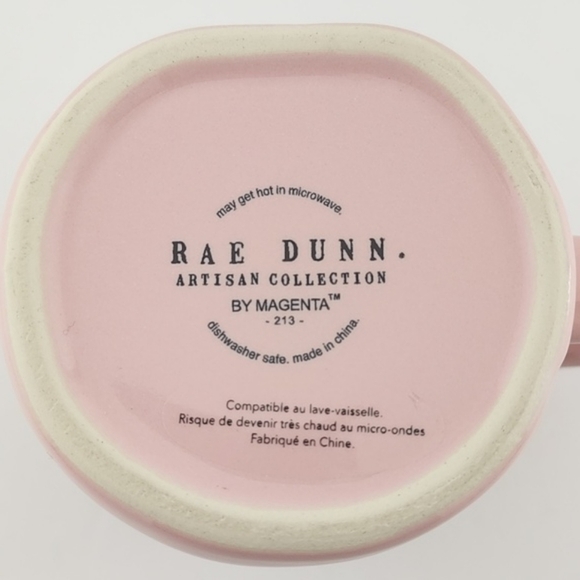Rae Dunn Artisan Collection Light Pink Coffee  Mug Black Large Letters PEEP PEEP - Picture 8 of 10